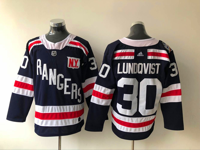 Men's New York Rangers Henrik Lundqvist #30 Navy Jersey